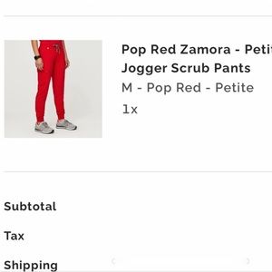 FIGS “POP RED” Jogger Scrubs size MEDIUM PETITE